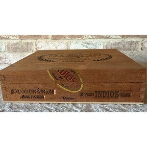 Vintage Wooden Cigar Box 20 Corona No. 46 Indios Cigars Maduro Maxima Empty